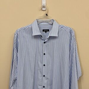 Jared Lang Blue Striped Men's Shirt
